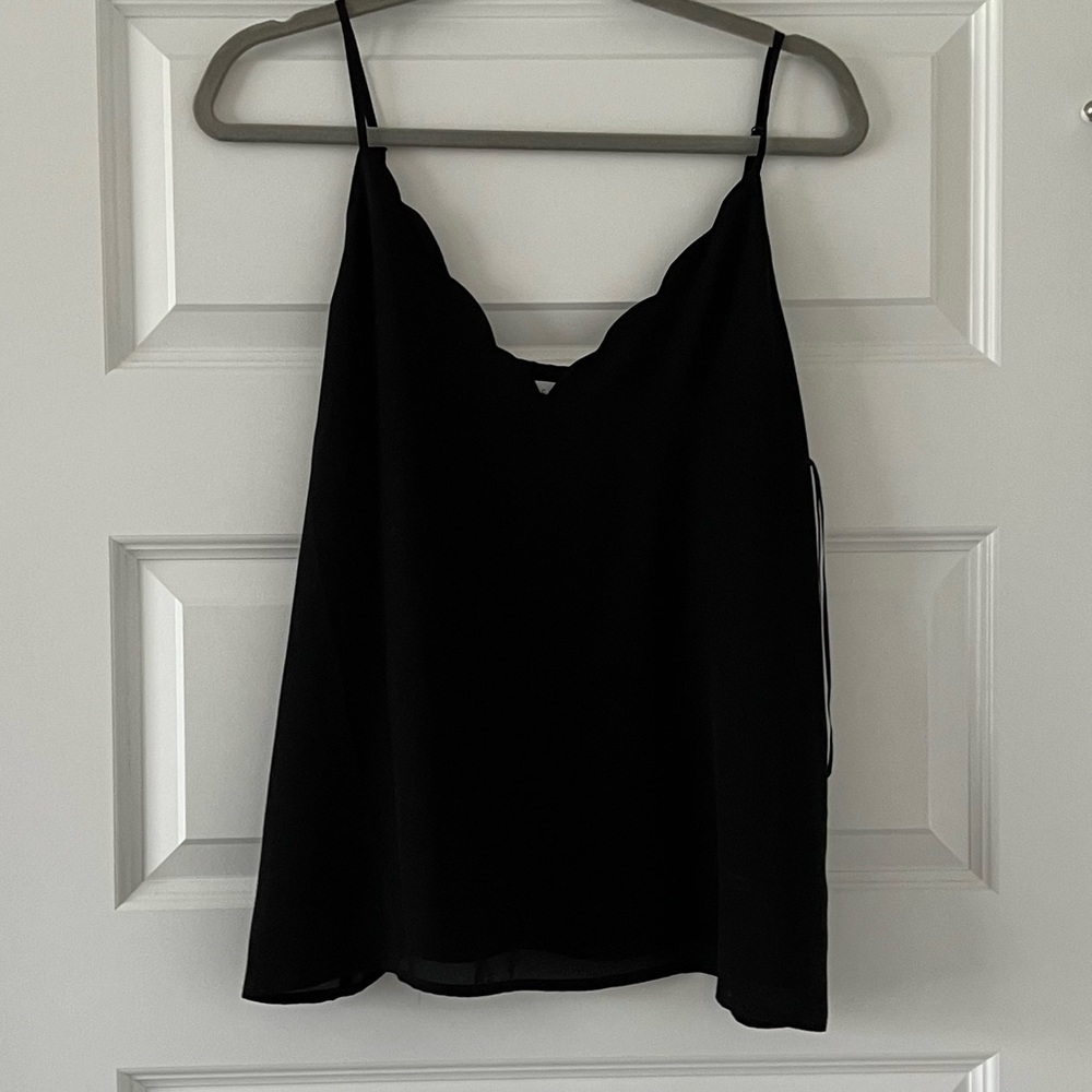 Black Scalloped Tank